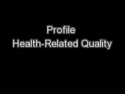 Profile Health-Related Quality