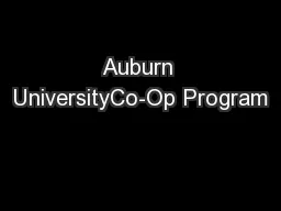 Auburn UniversityCo-Op Program