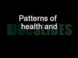 Patterns of health and