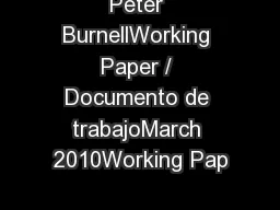 Peter BurnellWorking Paper / Documento de trabajoMarch 2010Working Pap