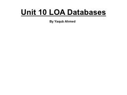 Unit 10 LOA Databases