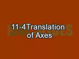 11-4Translation of Axes