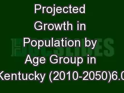 Projected Growth in Population by Age Group in Kentucky (2010-2050)6.0