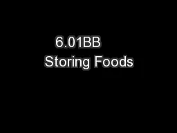 6.01BB     Storing Foods