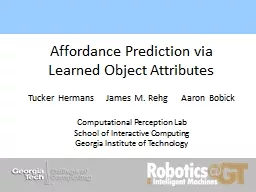 Affordance Prediction via Learned Object Attributes