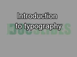 Introduction to typography