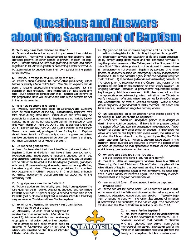 Who may have their children baptized?