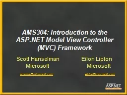 AMS304: Introduction to the ASP.NET Model View Controller (