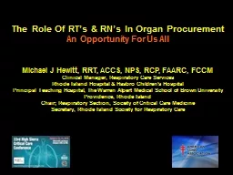 The Role Of RT’s & RN’s In Organ Procurement