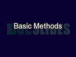 Basic Methods