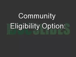 Community Eligibility Option: