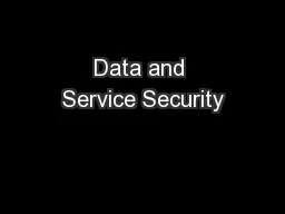 Data and Service Security