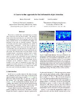 A Coarsetone approach for fast deformable object detection Marco Pedersoli Andrea Vedaldi