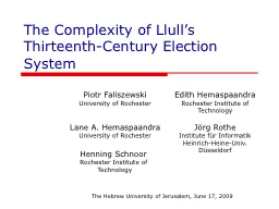 The Complexity of Llull’s Thirteenth-Century Election Sys