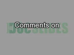 Comments on
