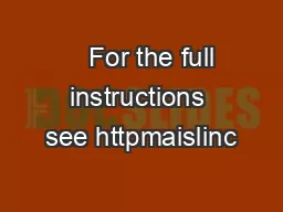     For the full instructions see httpmaislinc