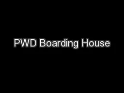 PWD Boarding House