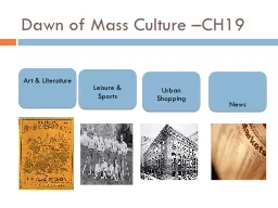 Dawn of Mass Culture –CH19