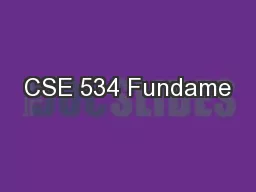 CSE 534 Fundame