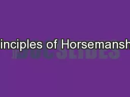Principles of Horsemanship