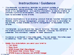 1 Instructions / Guidance