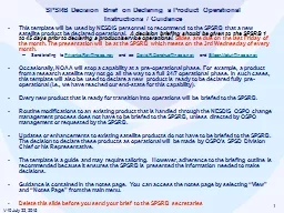 1 SPSRB Decision Brief on Declaring a Product Operational