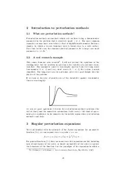 Introduction to perturbation methods