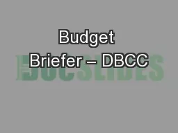Budget Briefer – DBCC