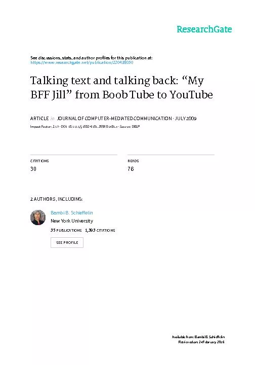 JournalofComputer-MediatedCommunicationSpecialSectionTalkingTextandTal