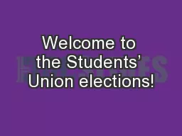 Welcome to the Students’ Union elections!