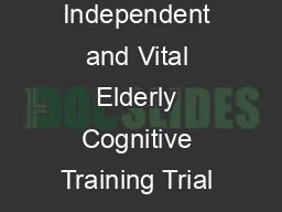 TenYear Effects of the Advanced Cognitive Training for Independent and Vital Elderly Cognitive