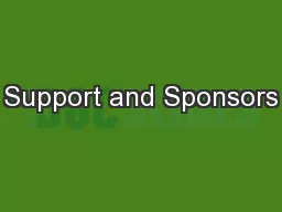 Support and Sponsors