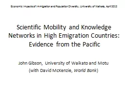 Scientific Mobility and Knowledge Networks in High Emigrati
