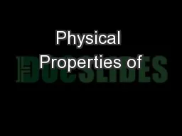 Physical Properties of