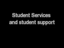 Student Services and student support