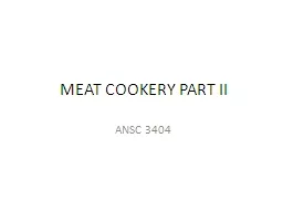 MEAT COOKERY PART II
