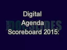 Digital Agenda Scoreboard 2015: