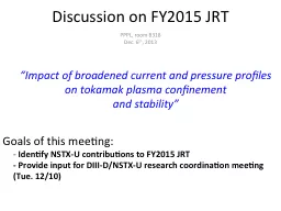 Discussion on FY2015 JRT