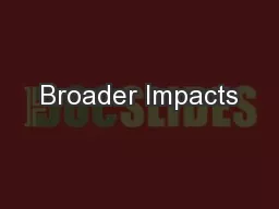 Broader Impacts