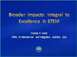 Broader Impacts: Integral to Excellence in STEM