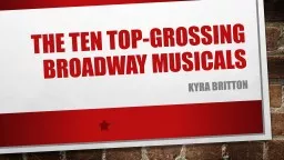 The ten top-grossing Broadway musicals