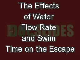 The Effects of Water Flow Rate and Swim Time on the Escape