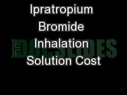 Ipratropium Bromide Inhalation Solution Cost