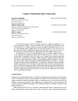 Journal of InstructionLevel Parallelism    Submitted  published  Compiler OptimizationSpace