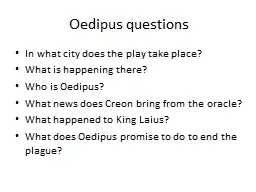Oedipus questions