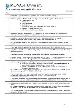 Complementary study application form ADM V Steps