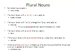 Plural Nouns