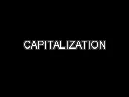 CAPITALIZATION