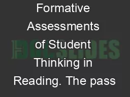 FAST-R: Formative Assessments of Student Thinking in Reading. The pass