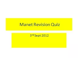 Manet Revision Quiz